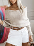'Laurel' Long Sleeve Cropped Knit Top - Celes Fashion